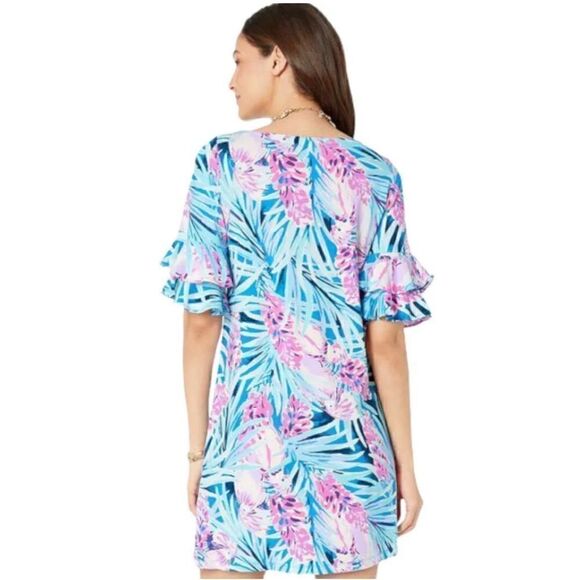 Lilly Pulitzer Dress Lula Mr. Peacock Tweethearts Blue Size XS new - Picture 5 of 15